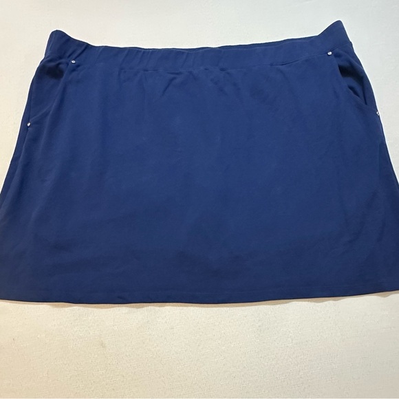 Quacker Factory Dresses & Skirts - Quacker Factory Skort Women’s 3X Blue Pull On Stretch Skirt Shorts Plus Size